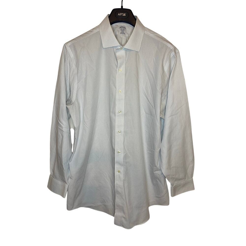 Brooks Brothers Regent Mens Button Down Dress Shirt Supima Cotton White 17.5 34